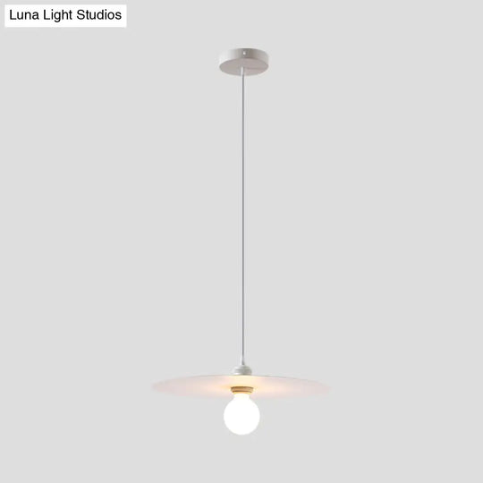 Macaron Pendant Light With Metal Disc Shade Multi Color Options And Single Bulb