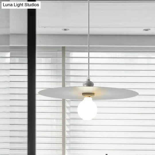 Macaron Pendant Light With Metal Disc Shade - Single Bulb Multi-Color Options