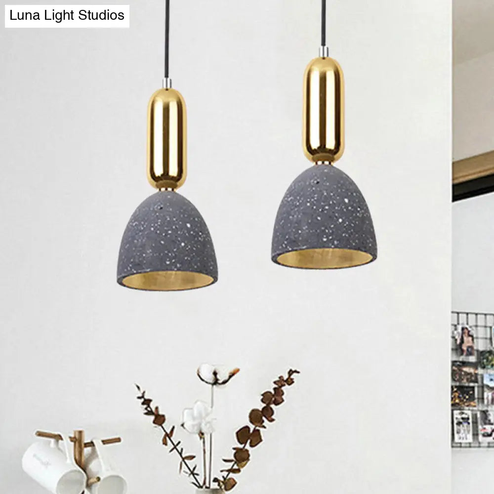 Domed Terrazzo Pendant: White/Black/Pink Light Fixture For Dining Rooms