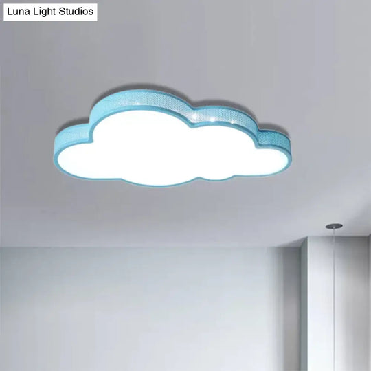Macaron Perforated Cloud Ceiling Lamp Metal And Acrylic Flush Mount For Hallway Led Light