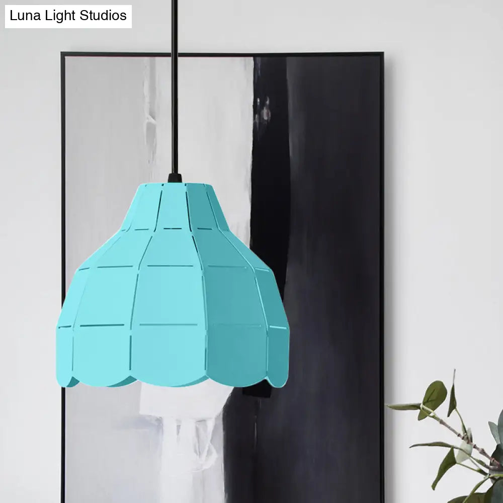 Macaron Scallop Dome Pendant Light - Pink/Yellow/Blue Perfect For Living Room