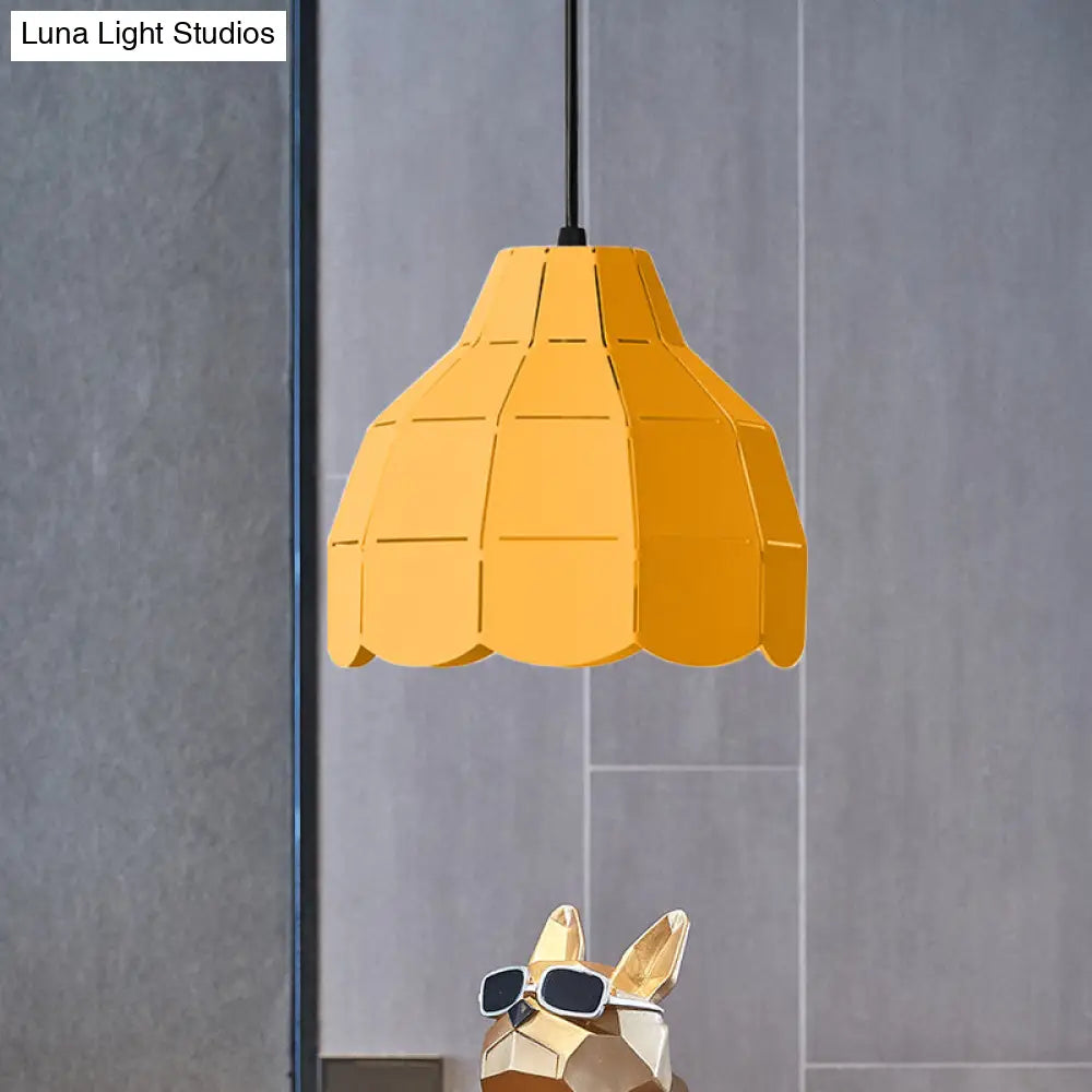 Macaron Scallop Dome Pendant Light - Pink/Yellow/Blue Perfect For Living Room