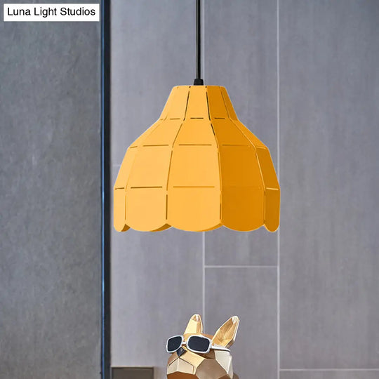 Macaron Scallop Dome Pendant Light - Pink/Yellow/Blue Perfect For Living Room