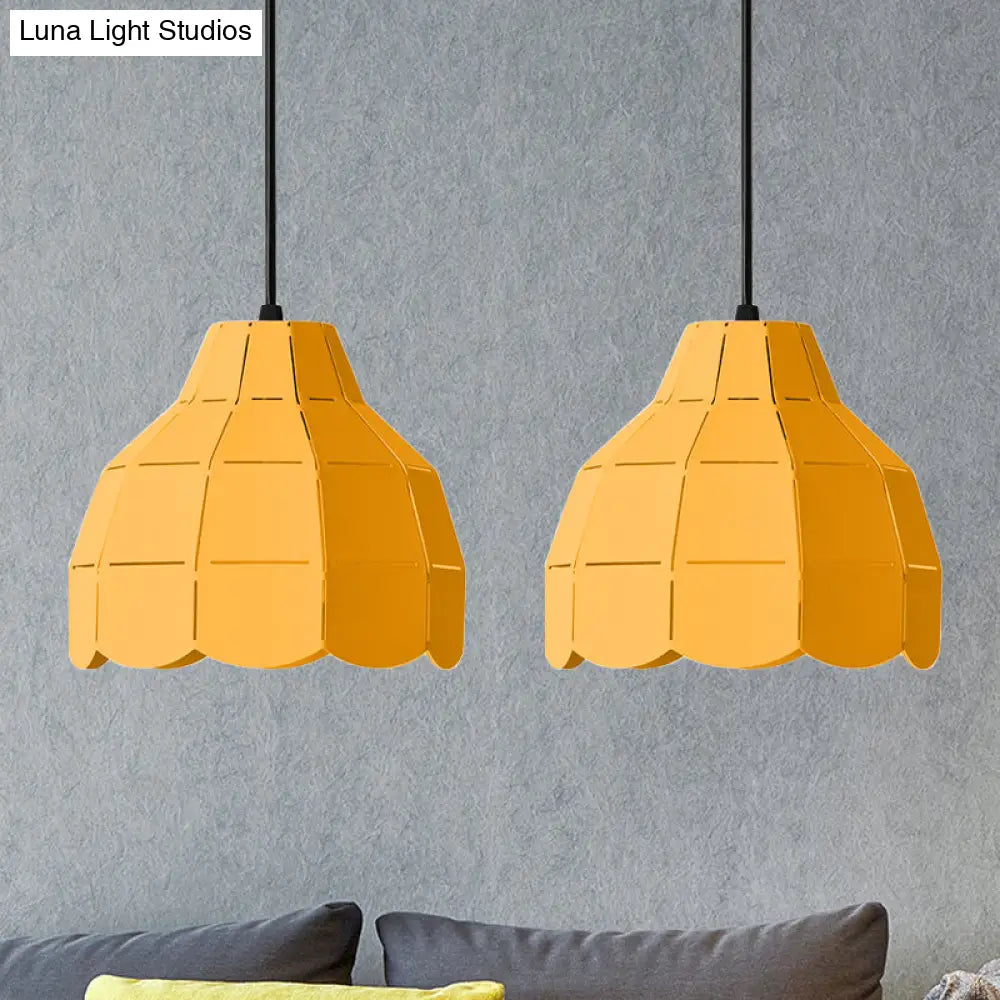 Macaron Scallop Dome Pendant Light - Pink/Yellow/Blue Perfect For Living Room