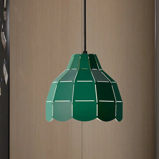 Macaron Scallop Dome Pendant Light - Pink/Yellow/Blue Perfect For Living Room Dark Green