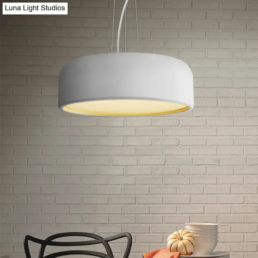 Macaron Single-Bulb Aluminum Pendant Lamp - Green/Textured White/Blue Hanging Ceiling Suspension For