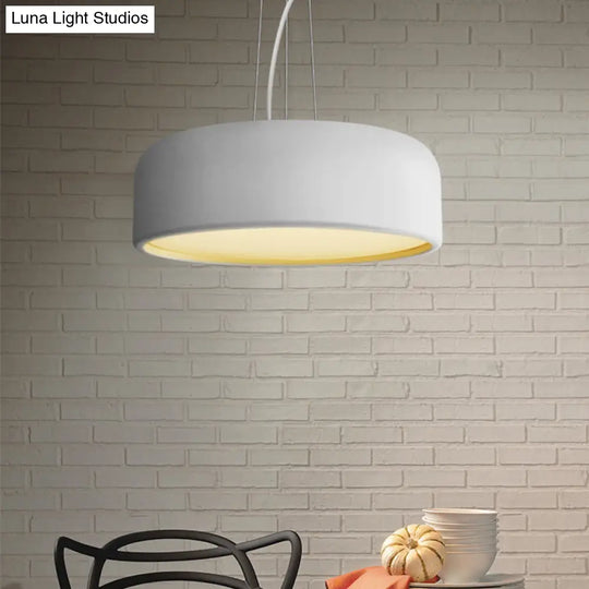 Macaron Single-Bulb Aluminum Pendant Lamp - Green/Textured White/Blue Hanging Ceiling Suspension For