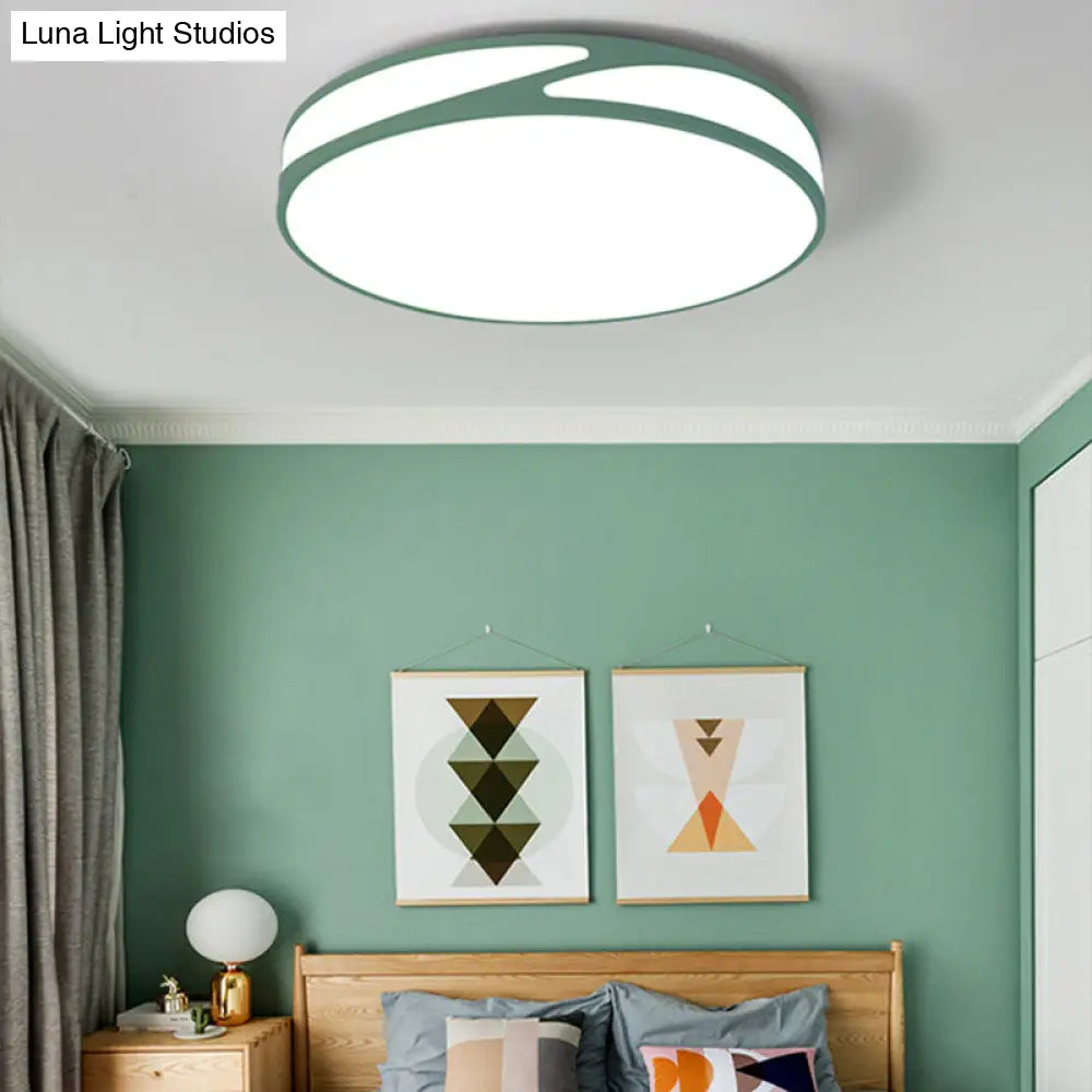 Macaron Style Acrylic Ceiling Lamp - Candy Colored Flush Light For Offices Green / 14