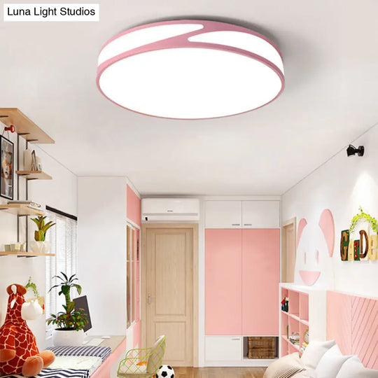 Macaron Style Acrylic Ceiling Lamp - Candy Colored Flush Light For Offices Pink / 14