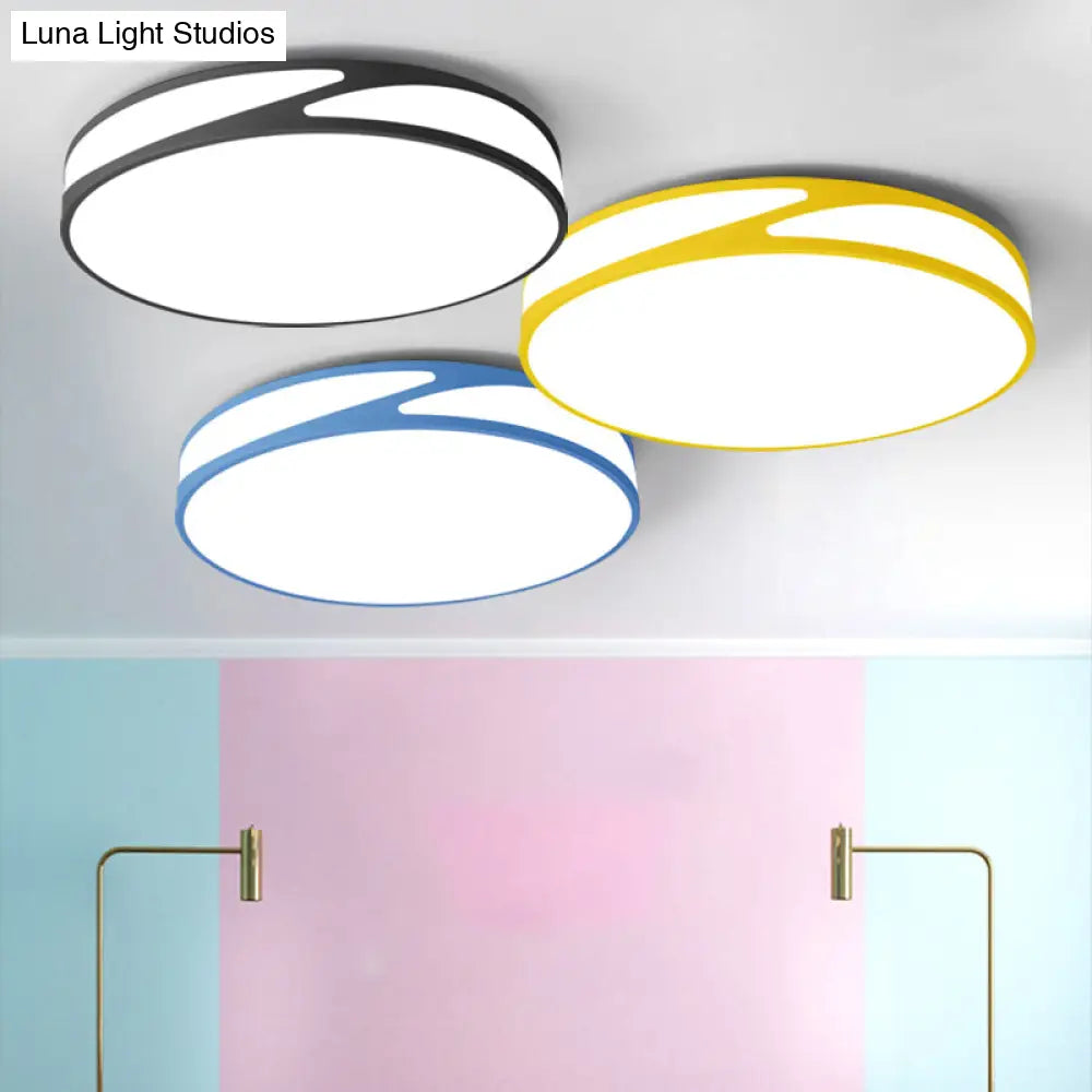 Macaron Style Acrylic Ceiling Lamp - Candy Colored Flush Light For Offices