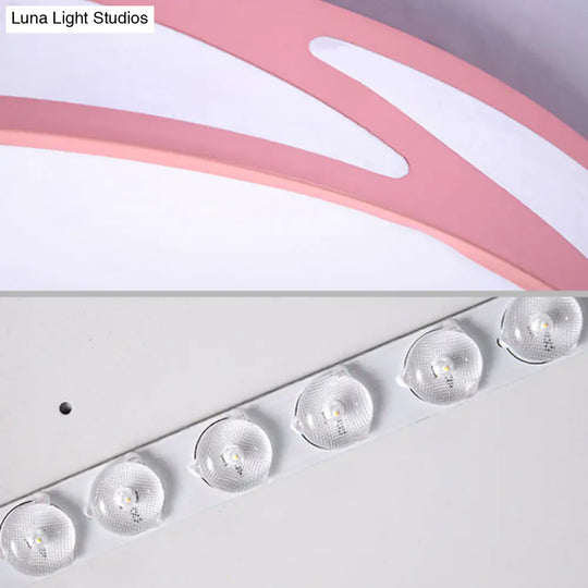 Macaron Style Acrylic Ceiling Lamp - Candy Colored Flush Light For Offices