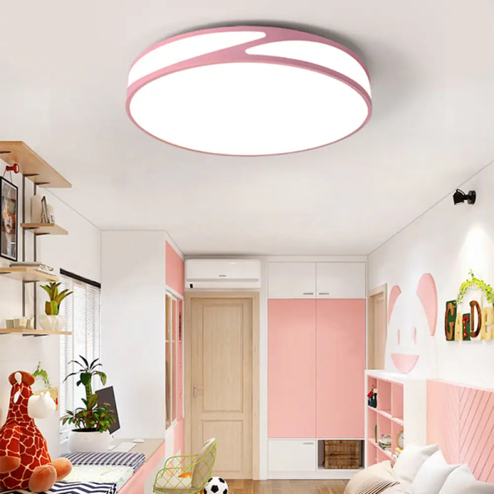 Macaron Style Acrylic Ceiling Lamp - Candy Colored Flush Light For Offices Pink / 14’