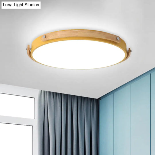 Macaron-Style Acrylic Circular Led Flush Ceiling Light - Stylish Lamp For Kid’s Bedroom And Hallways