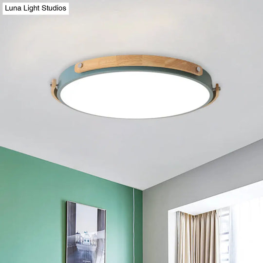 Macaron-Style Acrylic Circular Led Flush Ceiling Light - Stylish Lamp For Kids Bedroom And Hallways