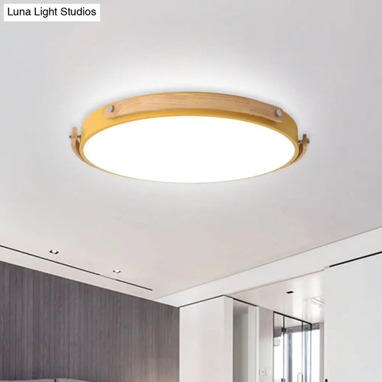 Macaron-Style Acrylic Circular Led Flush Ceiling Light - Stylish Lamp For Kid’s Bedroom And Hallways