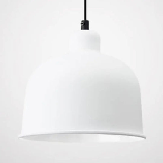 Macaron Style Aluminum Pendant Lamp - Single Head Hanging Light With Bowl Shade For Restaurants