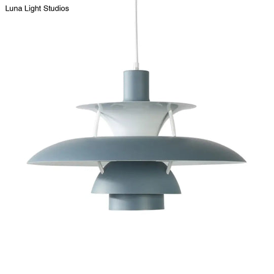 Macaron Style 3-Layer Pendant Light With Flared Shade - Aluminum 1 Black/Gray