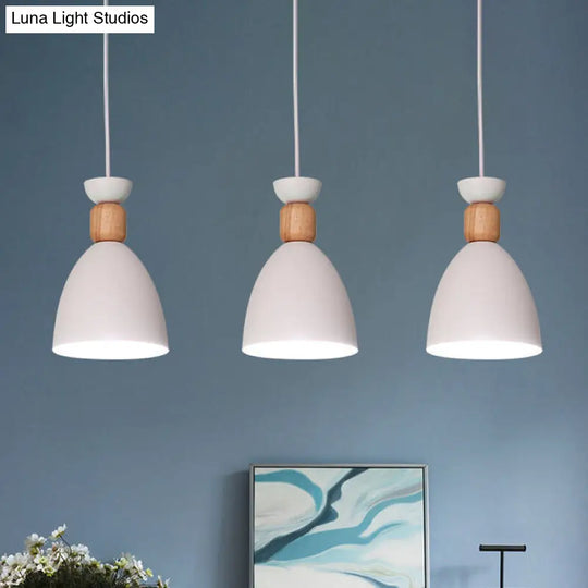 Grey/White/Green Macaron Style Dome Pendant Light With Adjustable Cord - Perfect For Over Table