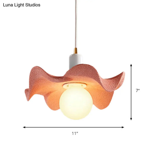 Macaron Style Floral Pendant Lamp: Single Light Kids Bedroom Suspension