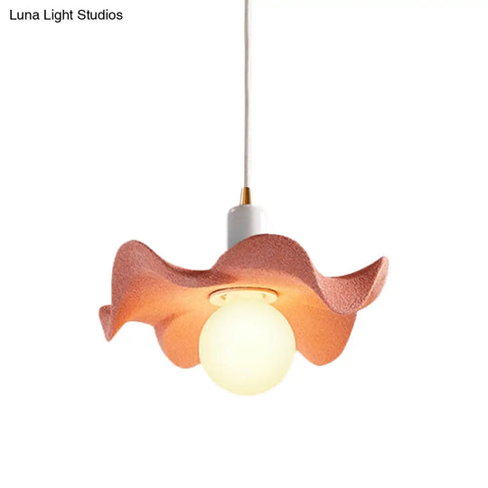 Macaron Style Floral Pendant Lamp: Single Light Kids Bedroom Suspension