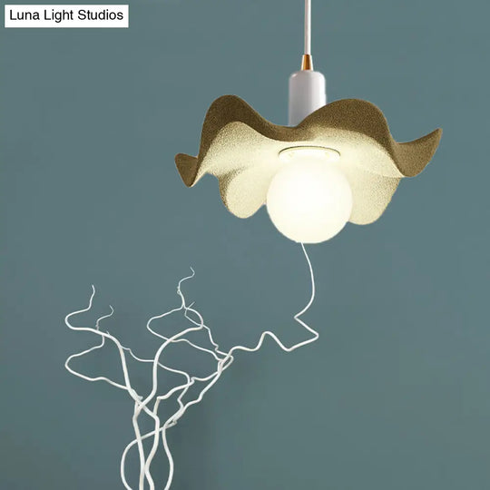 Macaron Style Floral Pendant Lamp: Single Light Kids Bedroom Suspension