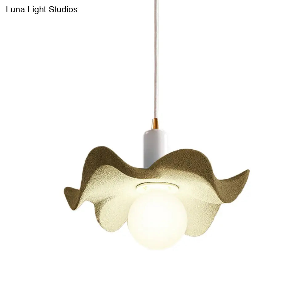 Macaron Style Floral Pendant Lamp: Single Light Kids Bedroom Suspension