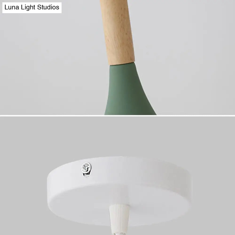 Macaron Style Geometric Pendant Light - Modern Metal Hanging Fixture For Dining Room