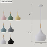 Macaron Style Geometric Pendant Light - Modern Metal Hanging Fixture For Dining Room