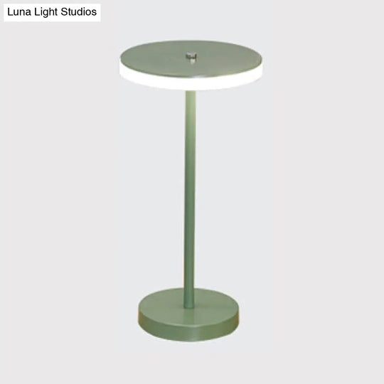 Macaron Style Round Acrylic Led Table Lamp: Blue/Green Ambient Lighting For Living Room In