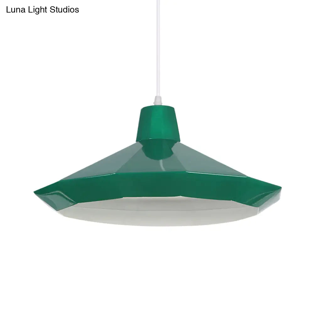 Macaron Yellow/Blue/Green Pendant Light Kit - 1-Light Hanging Lamp With Stylish Iron Shade Options