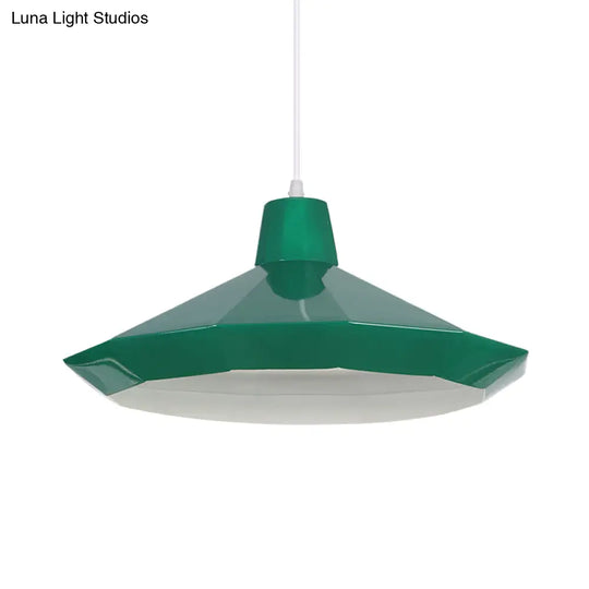 Macaron Yellow/Blue/Green Pendant Light Kit - 1-Light Hanging Lamp With Stylish Iron Shade Options