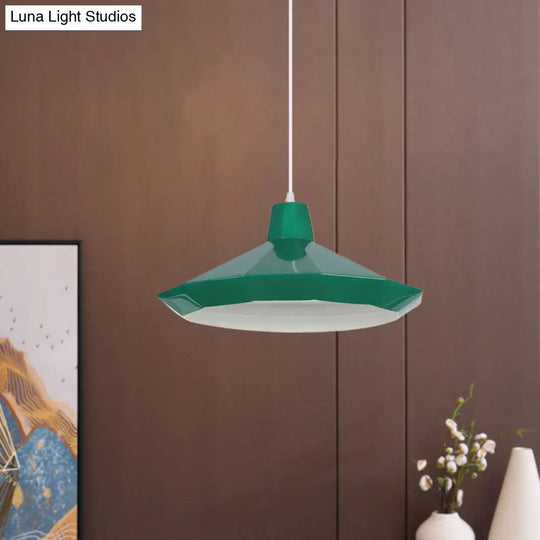 Macaron Yellow/Blue/Green Pendant Light Kit - 1-Light Hanging Lamp With Stylish Iron Shade Options