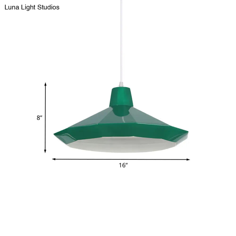 Macaron Yellow/Blue/Green Pendant Light Kit - 1-Light Hanging Lamp With Stylish Iron Shade Options