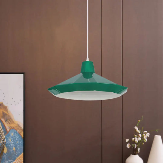 Macaron Yellow/Blue/Green Pendant Light Kit - 1-Light Hanging Lamp With Stylish Iron Shade Options