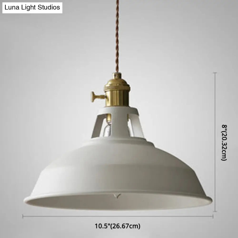 Macarons Industrial Barn Shade Pendant Light Metal 1-Light Lighting For Restaurant