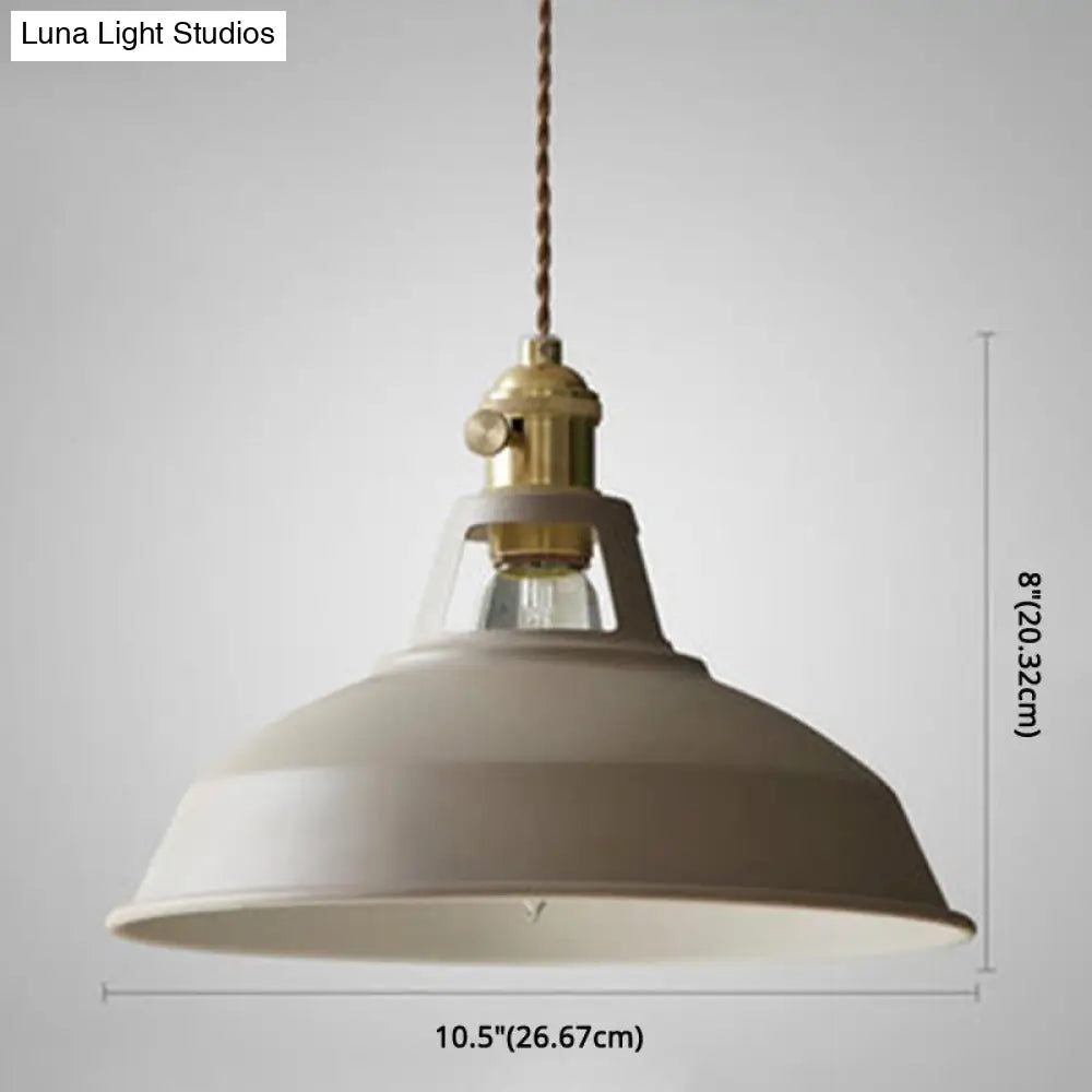 Macarons Industrial Barn Shade Pendant Light Metal 1-Light Lighting For Restaurant