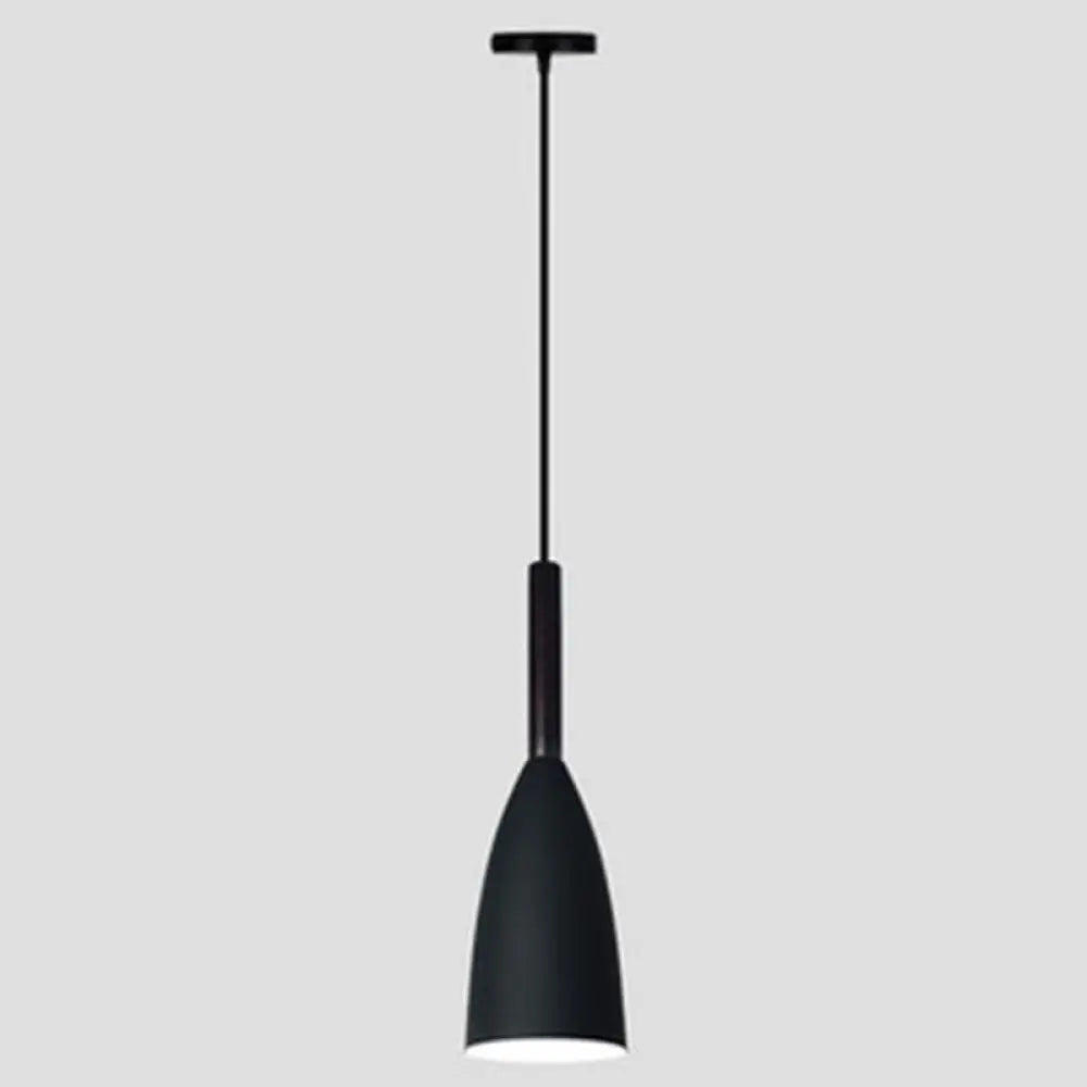 Macaroon Metal Goblet Pendant Lamp: Down Lighting Single Hanging Light For Dining Room Black