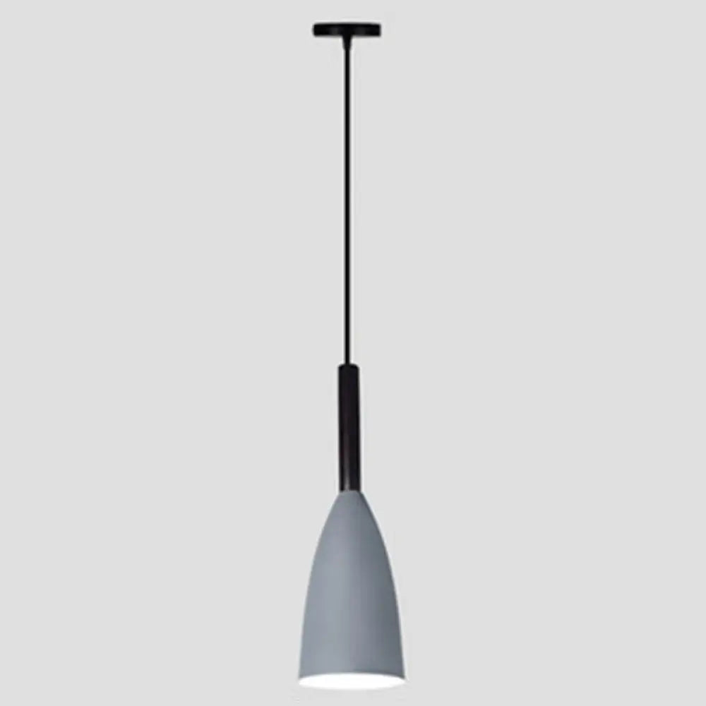 Macaroon Metal Goblet Pendant Lamp: Down Lighting Single Hanging Light For Dining Room Grey