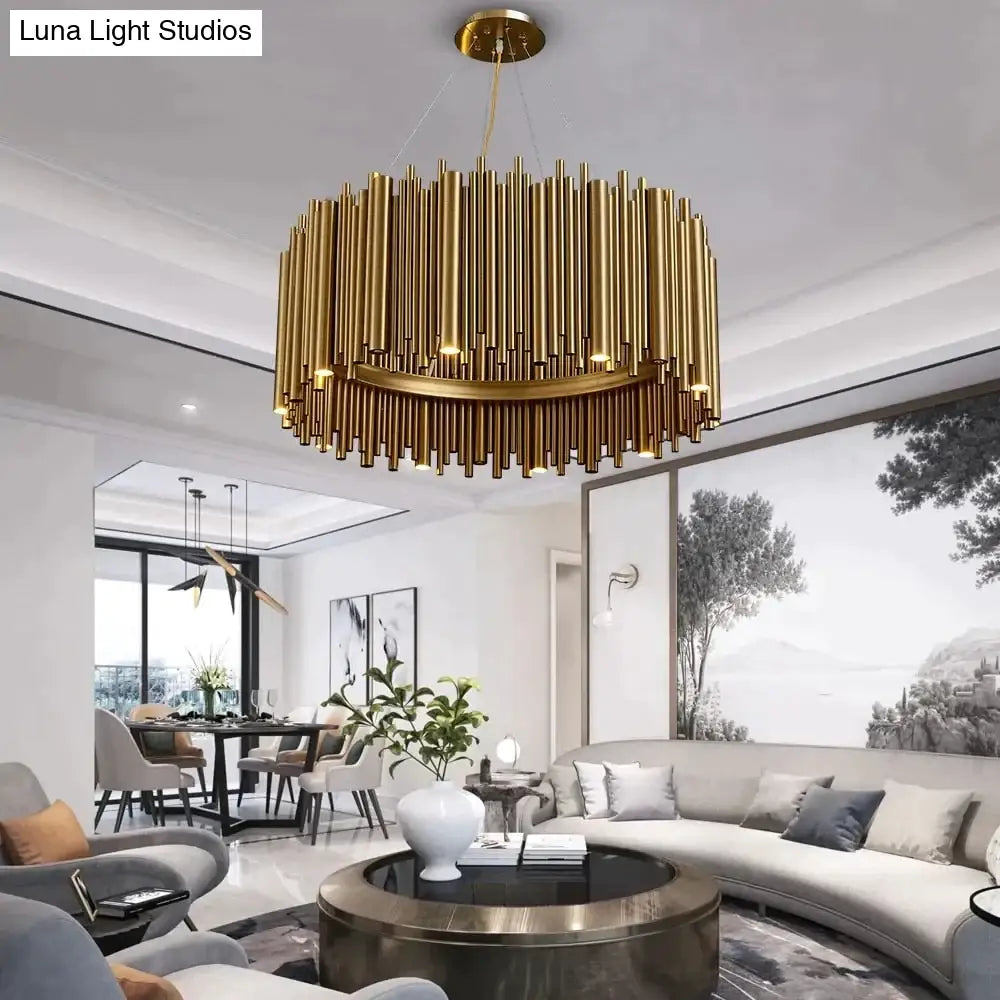 Laura - Luxury Modern Round Gold Chandelier For Living Room Diameter 30Cmxh35Cm / Warm Light (3000K)