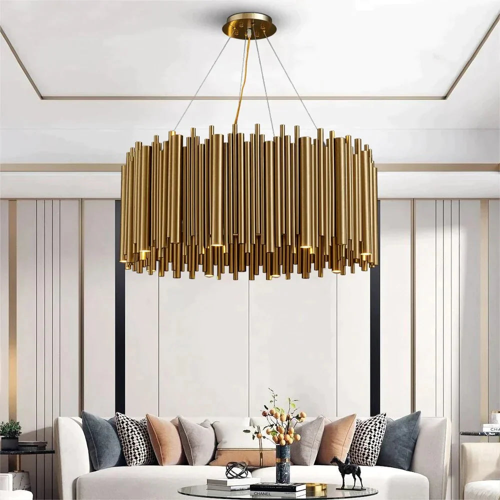 Laura - Luxury Modern Round Gold Chandelier For Living Room Chandeliers