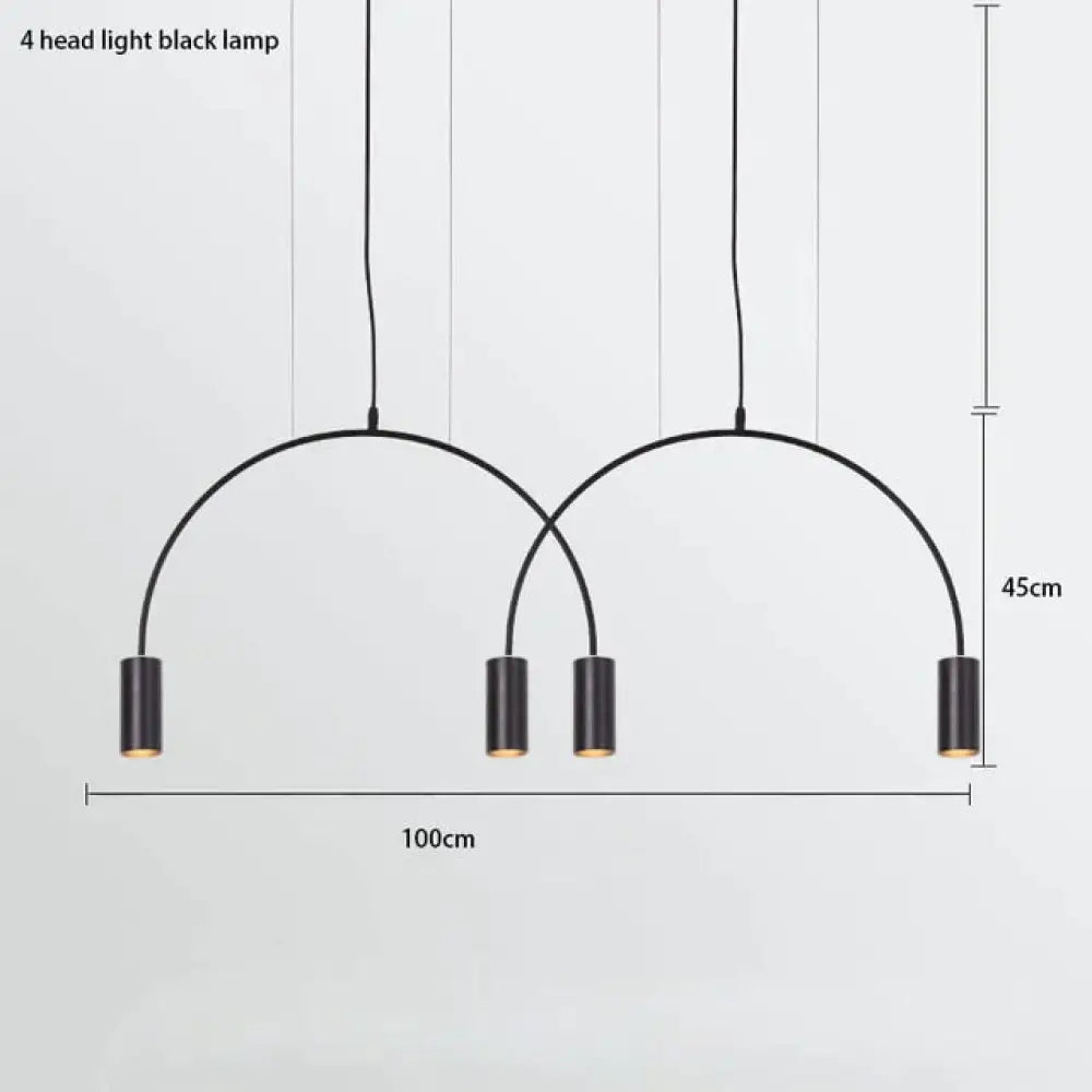 Madelyn - Minimalist Pendant Lamp 4 Light Black / Cold White