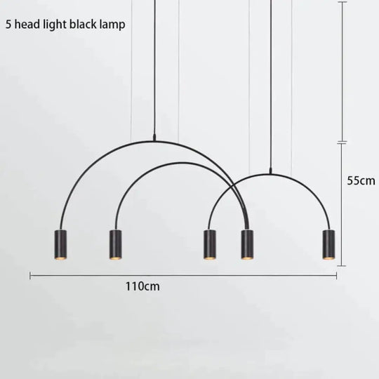 Madelyn - Minimalist Pendant Lamp 5 Light Black / Cold White