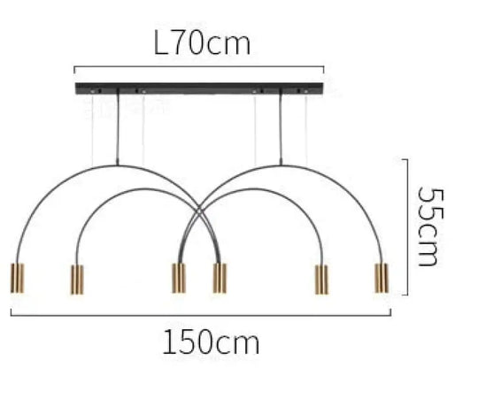 Madelyn - Minimalist Pendant Lamp 6 Light Bronze / Cold White