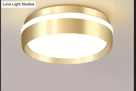 Mara-Modern Minimalist Gateway Round Gold Led Small Ceiling Lamp Golden / 12W Warm Light