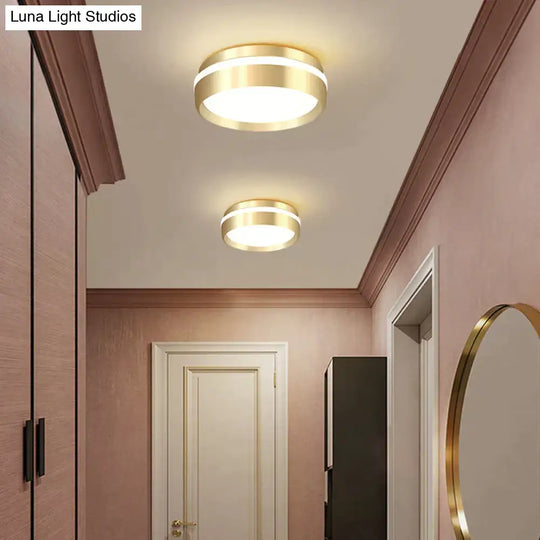 Mara-Modern Minimalist Gateway Round Gold Led Small Ceiling Lamp