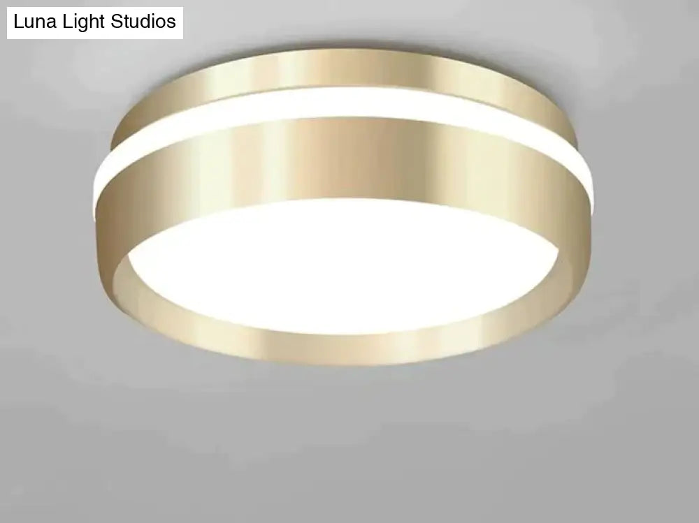 Mara-Modern Minimalist Gateway Round Gold Led Small Ceiling Lamp Golden / 12W White Light