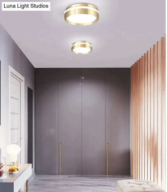 Mara-Modern Minimalist Gateway Round Gold Led Small Ceiling Lamp