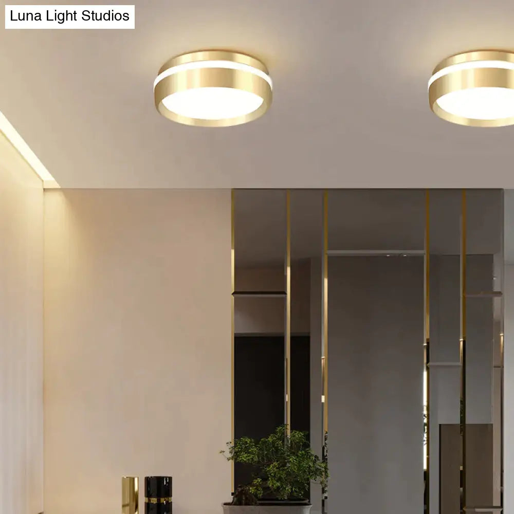 Mara-Modern Minimalist Gateway Round Gold Led Small Ceiling Lamp