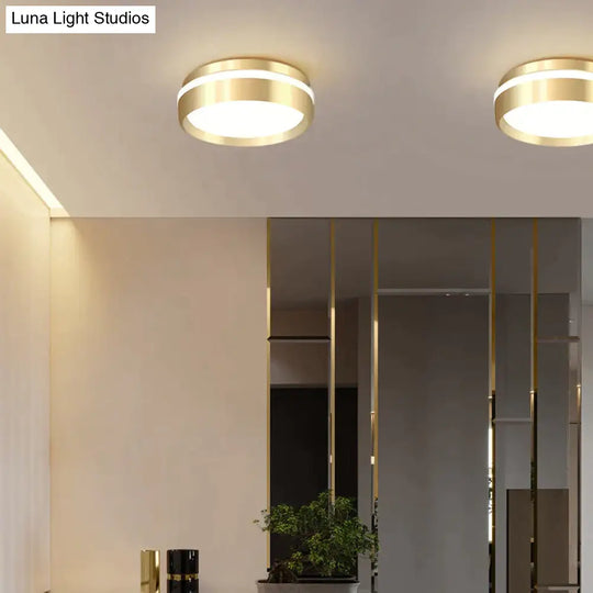 Mara-Modern Minimalist Gateway Round Gold Led Small Ceiling Lamp