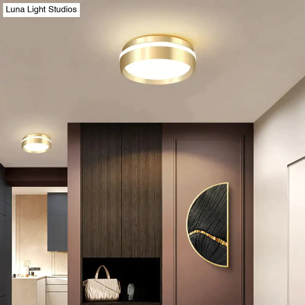 Mara-Modern Minimalist Gateway Round Gold Led Small Ceiling Lamp